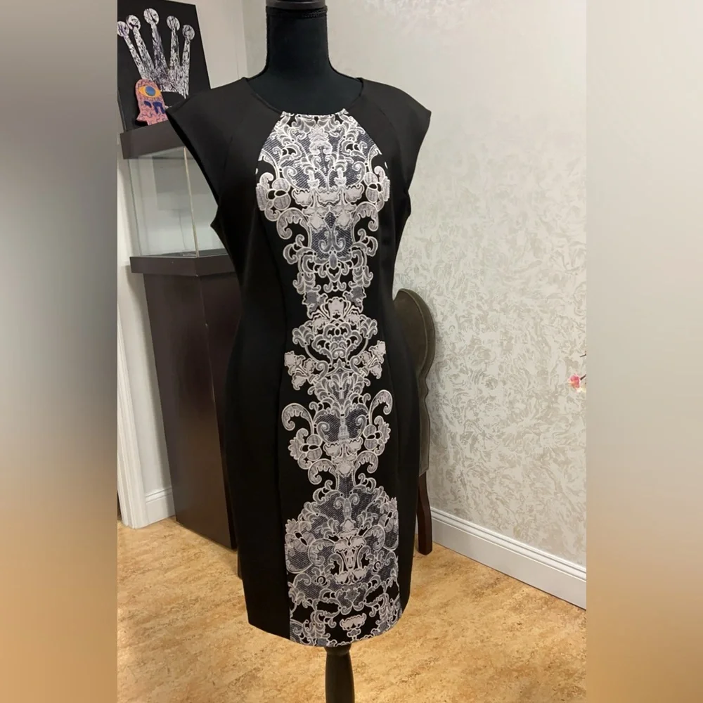 Donna Morgan Lace Black & White Dress - Picture 8 of 8